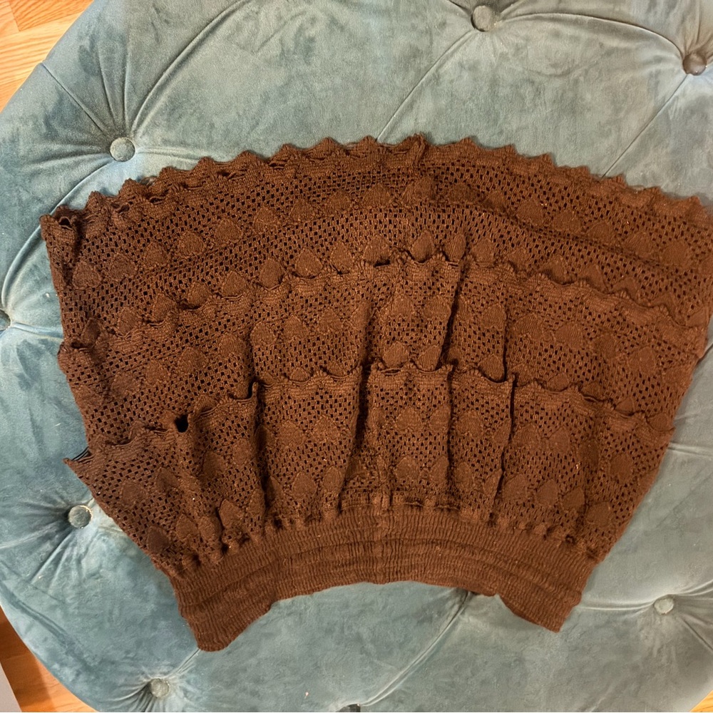 Black Crochet Ruffle Skort - Picture 4 of 4